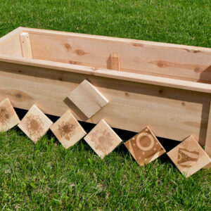 Standard cedar planter with optional laser engraved side boards